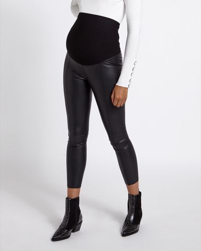 Savida Faux Leather Maternity Leggings